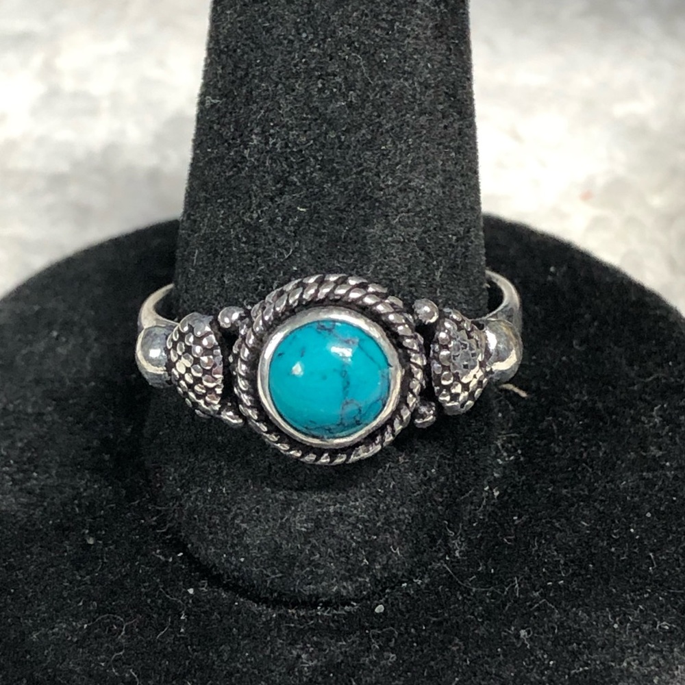 SALE 🦋Turquoise and silver ring-ethnic/handmade